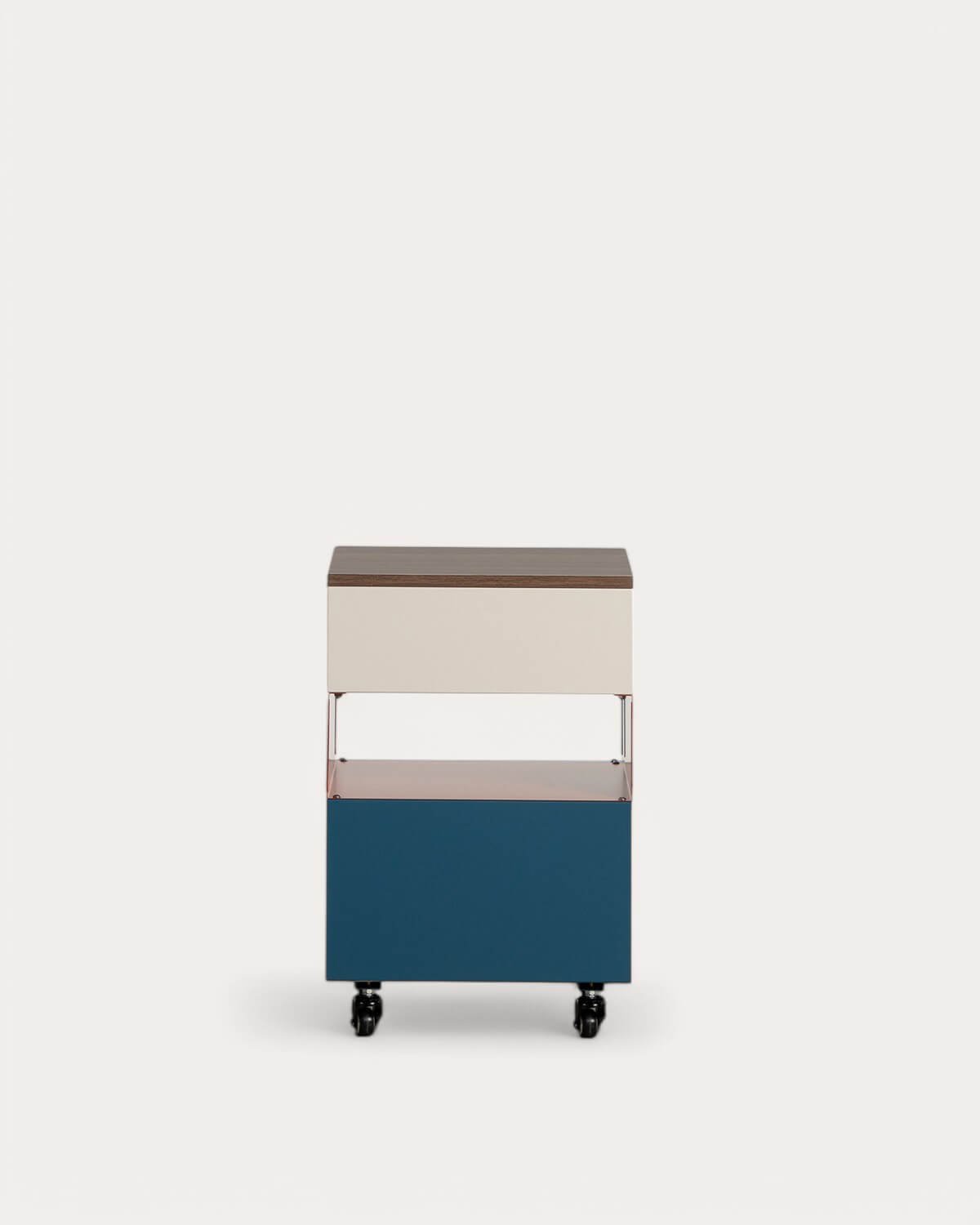 Side Table with Wheels and Metal Storage (40x40 cm) Aron, gallery image 5