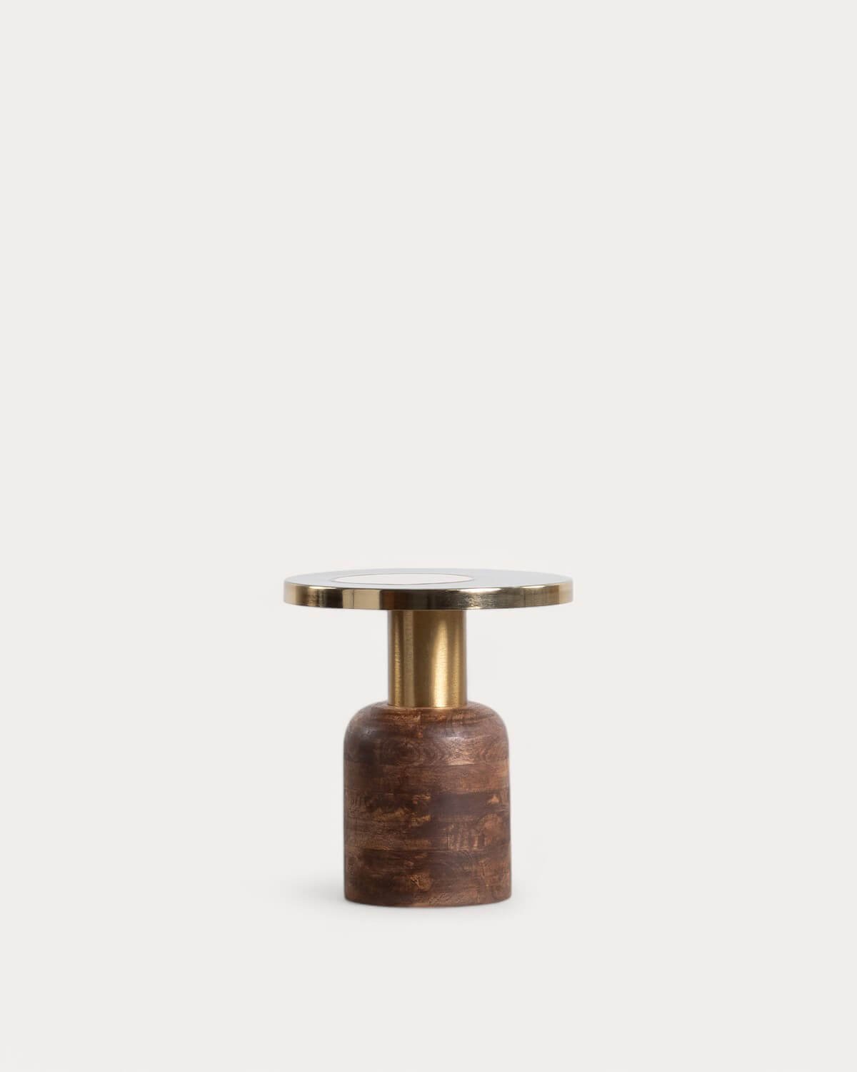 Round Handle Wood and Metal Side Table (Ø40,5 cm) Tillo, gallery image 1