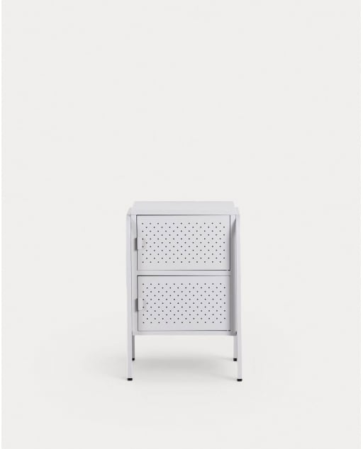Side Table with Laminated Steel Storage (47,5x50 cm) Atiel