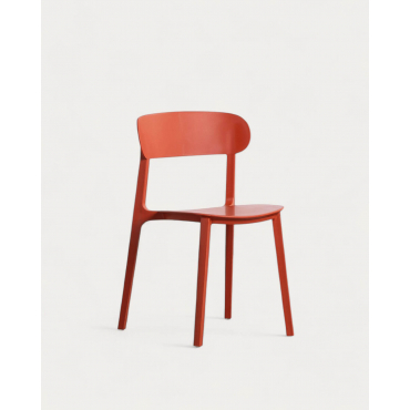 Pack of 2 Polypropylene Dining Chairs Briel Red Brick - The Masie