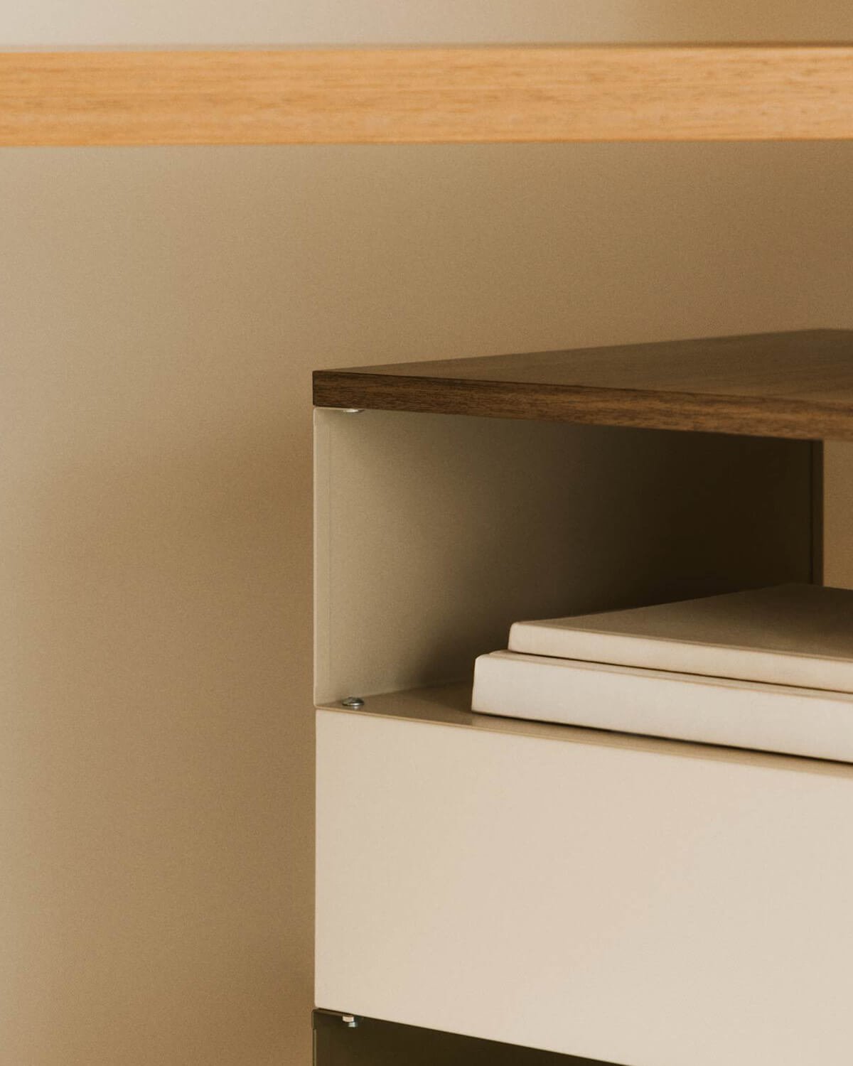 Side Table with Wheels and Metal Storage (40x40 cm) Aron, gallery image 3