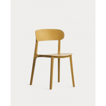 Pack 4 Polypropylene Dining Chairs Briel Yellow Curry - The Masie