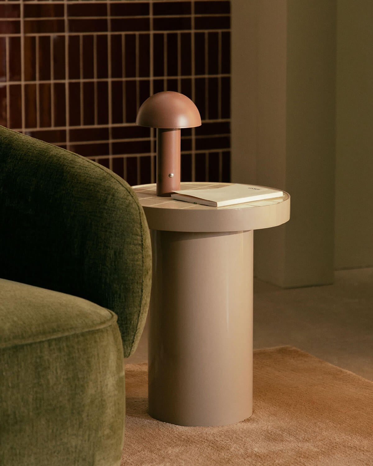 Metal and Tile Side Table (Ø40 cm) Zafiro, gallery image 2