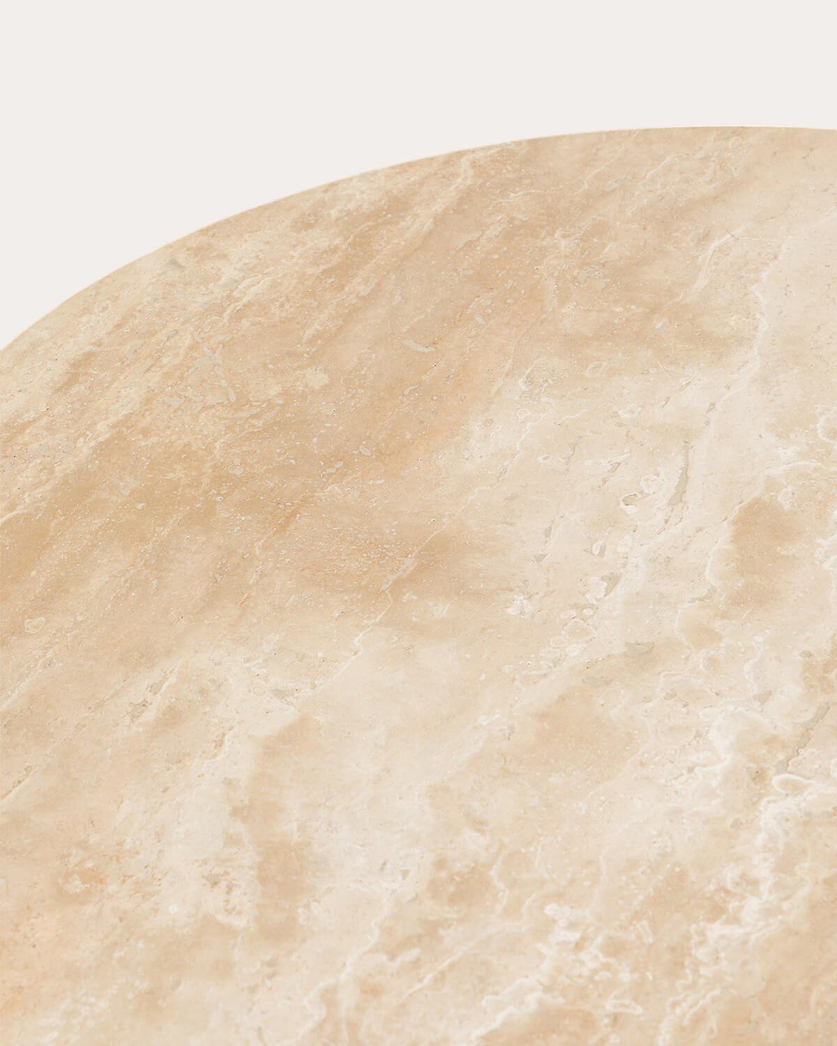 Round Travertine Marble and Metal Side Table (Ø60 cm) Mousa , gallery image 6