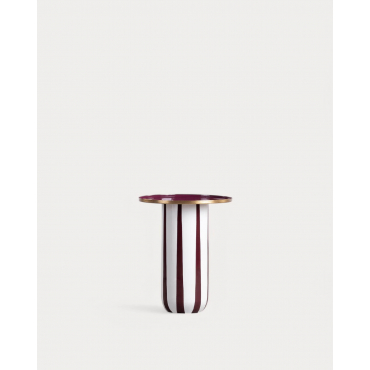 Round Metal Side Table (Ø40.7 cm) Gela Wine Red - The Masie