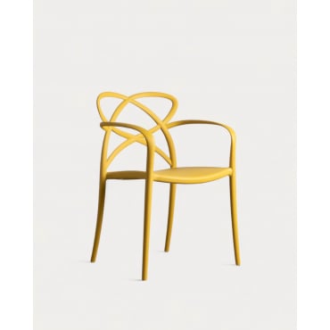Polypropylene Dining Chair with Armrests Cielo Yellow ochre - The Masie