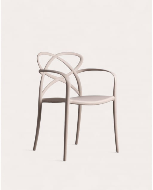 Pack 4 Polypropylene Dining Chairs with Armrests Cielo