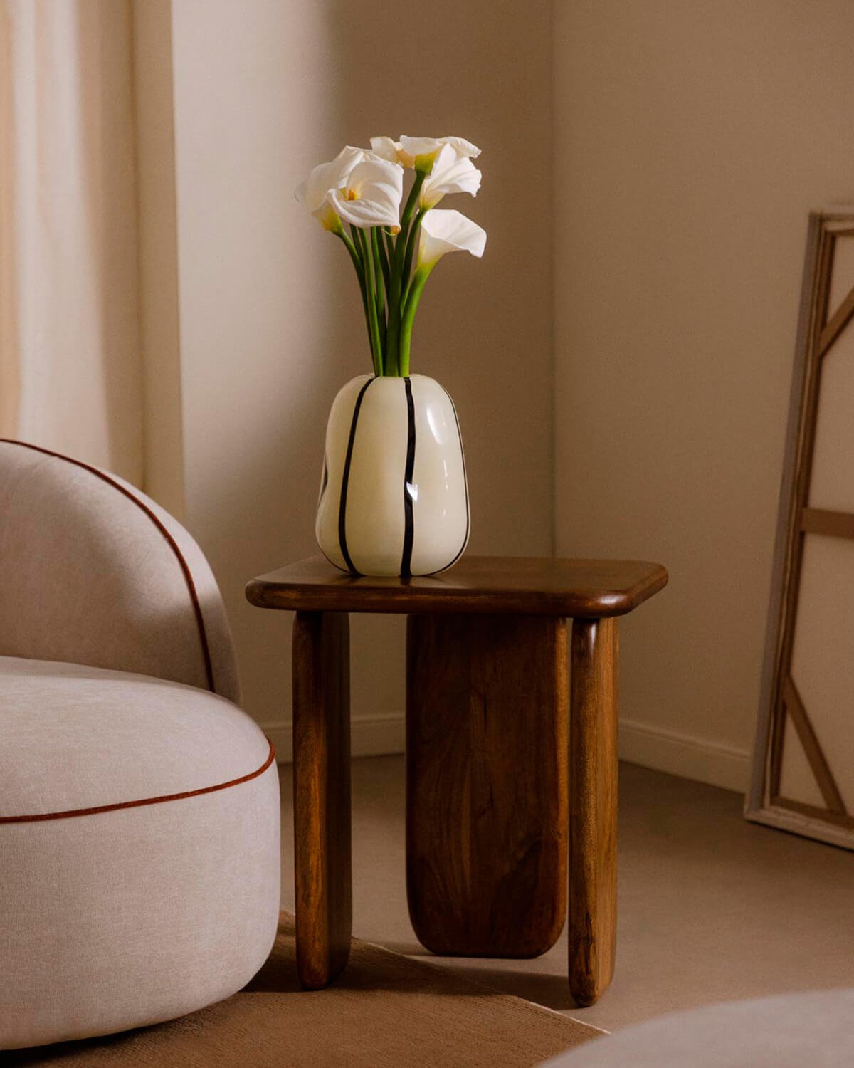 Eliez Mango Wood Square Side Table (50x50 cm), gallery image 2