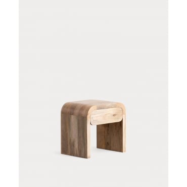 Pack of 2 Mango Wood Bedside Tables with Drawer (47x35 cm) Vanile Natural Mango - The Masie