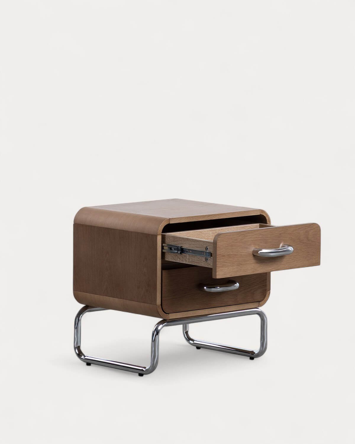 Pack of 2 Bedside Tables with Wooden and Metal Drawers (50,5x45,5 cm) Tober, gallery image 2