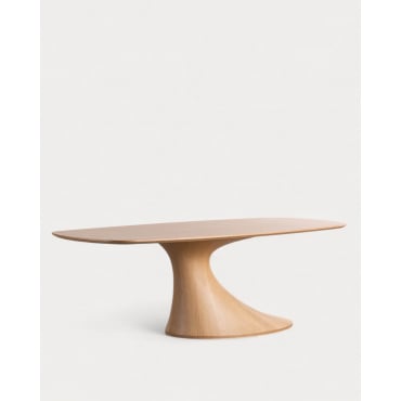 Rectangular Wood and Fiberglass Dining Table (220x100 cm) Flawas Light Wood - The Masie