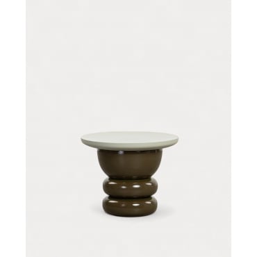 Round Metal Coffee Table (Ø60 cm) Floundi Green Nori - The Masie