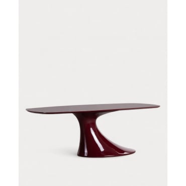 Rectangular Wooden and Fiberglass Dining Table (220x100 cm) Cool Flawas Red Tinto - The Masie
