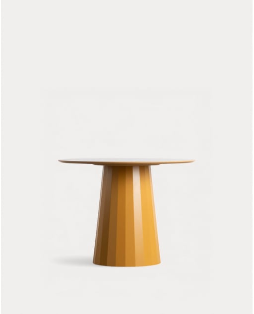 Round Wood and Metal Dining Table (Ø100 cm) Irem - Yellow Mango