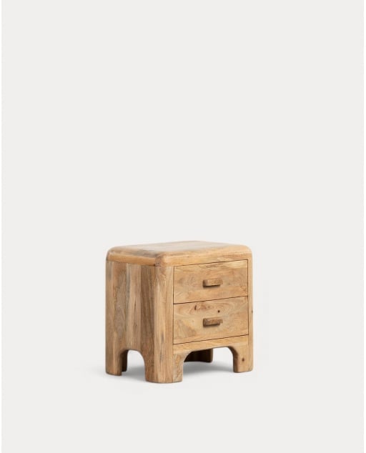 Pack of 2 Mango Wood Bedside Tables (42.5x55.5 cm) Reichel