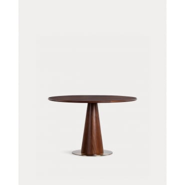 Round Wooden Dining Table (Ø120 cm) Era Dark Wood - The Masie