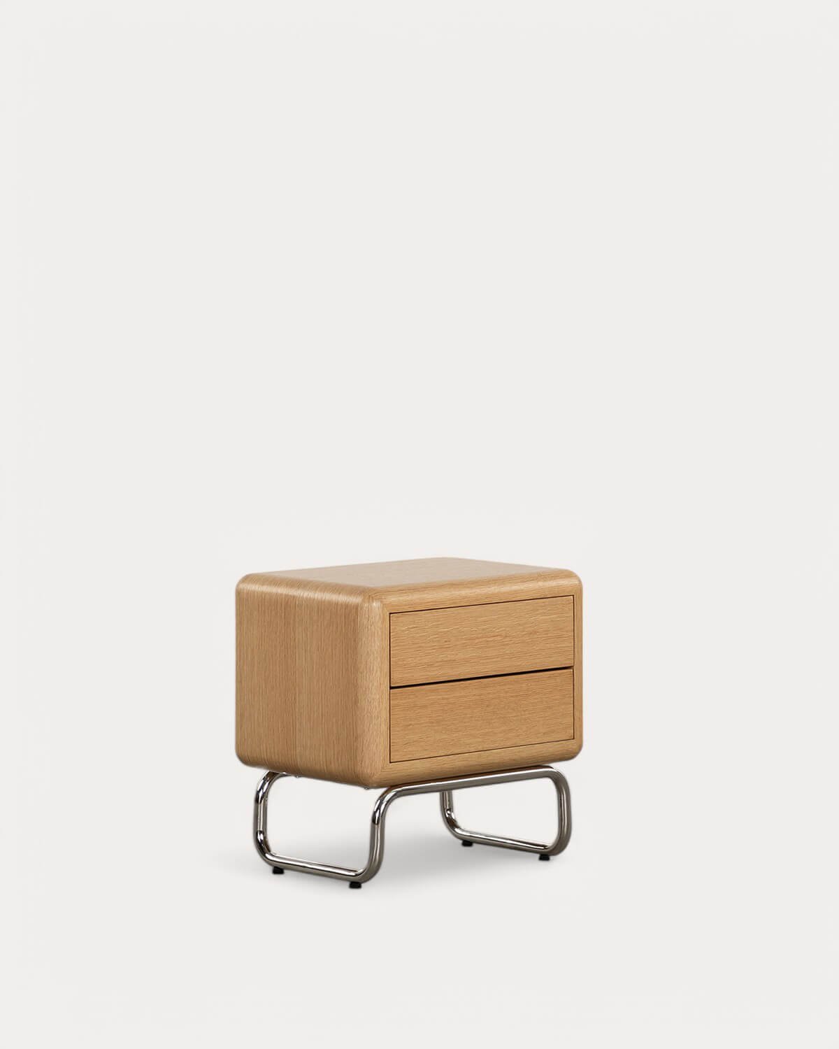 Pack of 2 Bedside Tables with Wooden and Metal Drawers (55x40 cm) Candela, gallery image 1
