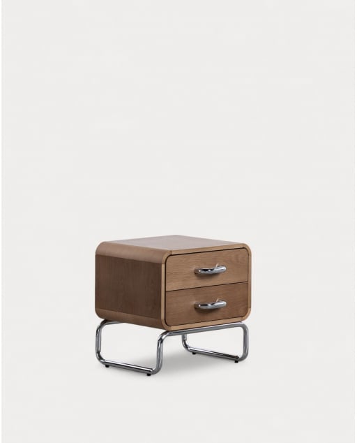 Bedside Table with Wooden and Metal Drawers (50,5x45,5 cm) Tober