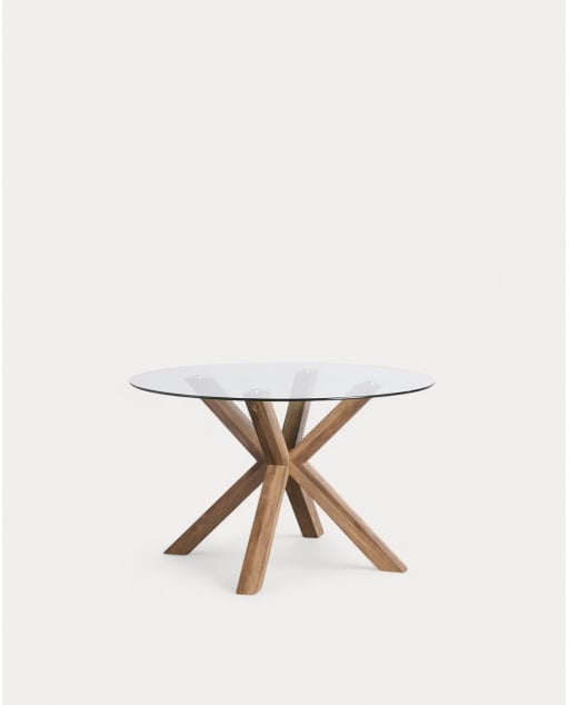 Round Wooden and Glass Dining Table (Ø120 cm) Vuoto