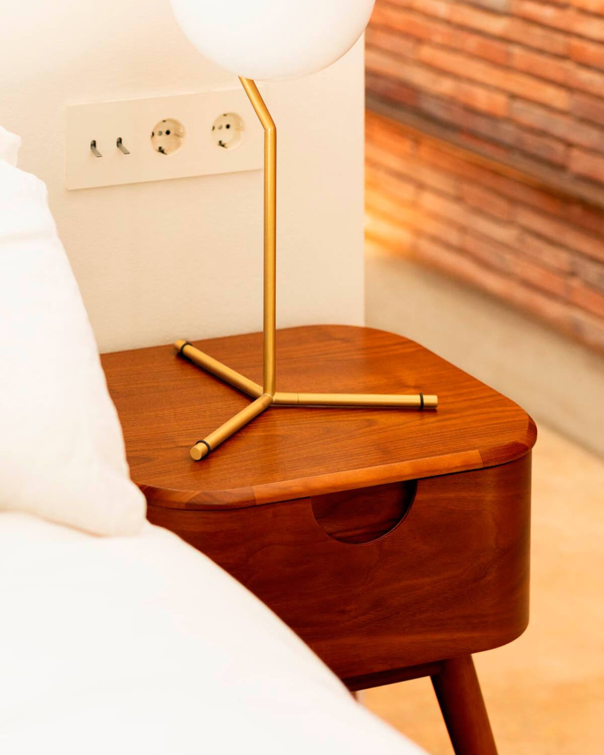Bedside Table with Wooden Drawer (45,5x36 cm) Tika, gallery image 3