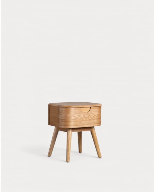 Pack of 2 Wooden Bedside Tables with Drawer (45,5X36 cm) Tika