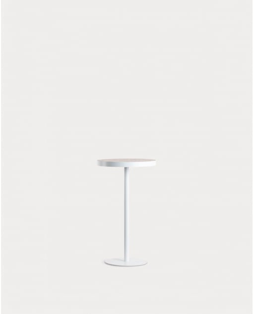 Round Wood and Metal High Table (Ø60 cm) Zoar