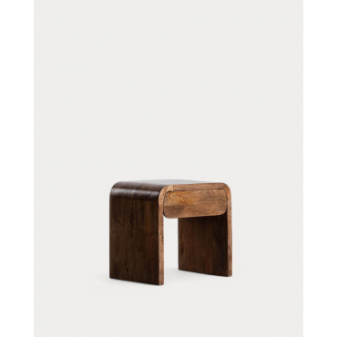 XL Bedside Table with Drawer in Mango Wood (61x45.5 cm) Vanile Dark Mango Wood - The Masie