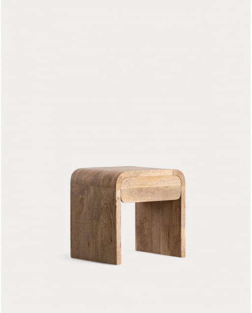 Pack of 2 XL Nightstands with Mango Wood Drawer (61x45.5 cm) Vanile