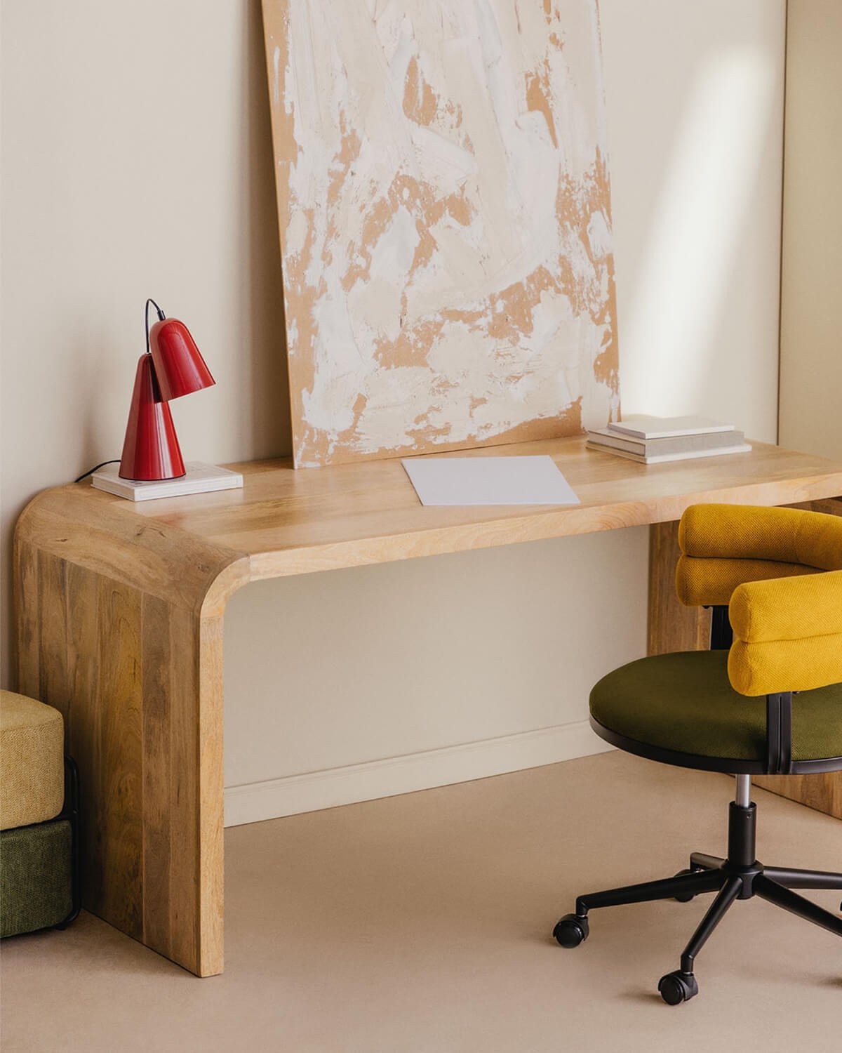 Mango Wood Desk (140x75 cm) Vanile, gallery image 2
