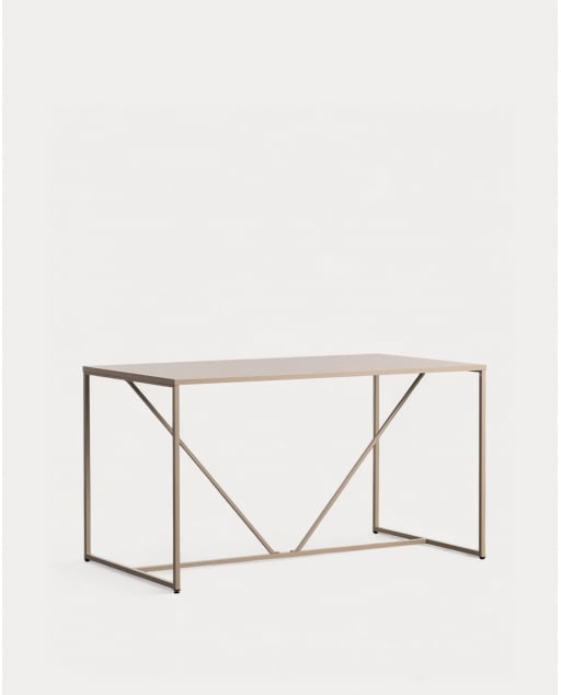 Ibiza Steel Laminate Dining Table (78x140 cm) - Brown Clay