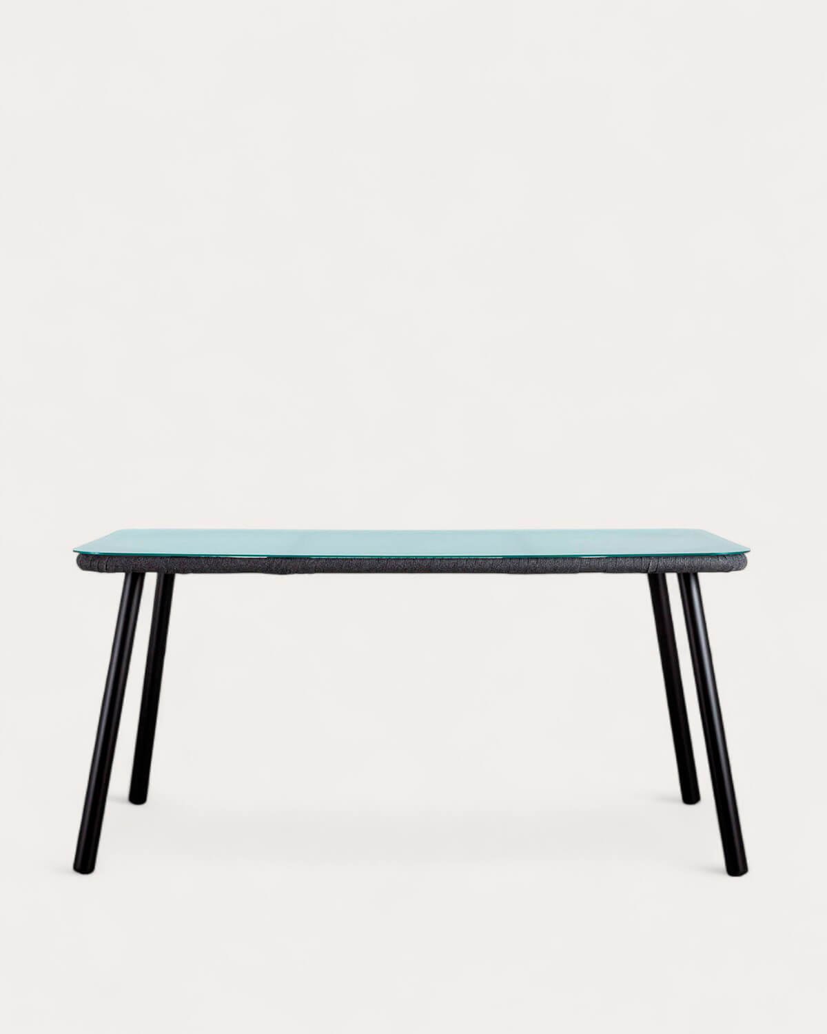 Rectangular Outdoor Table in Aluminium and Glass (160x90 cm) Drian, gallery image 5
