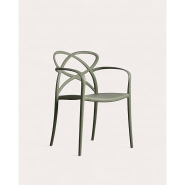 Polypropylene Outdoor Chair with Armrests Cielo Greyish green - The Masie
