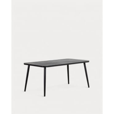 Rectangular Aluminum Outdoor Table (160x90 cm) Cancun Black Obsidian - The Masie