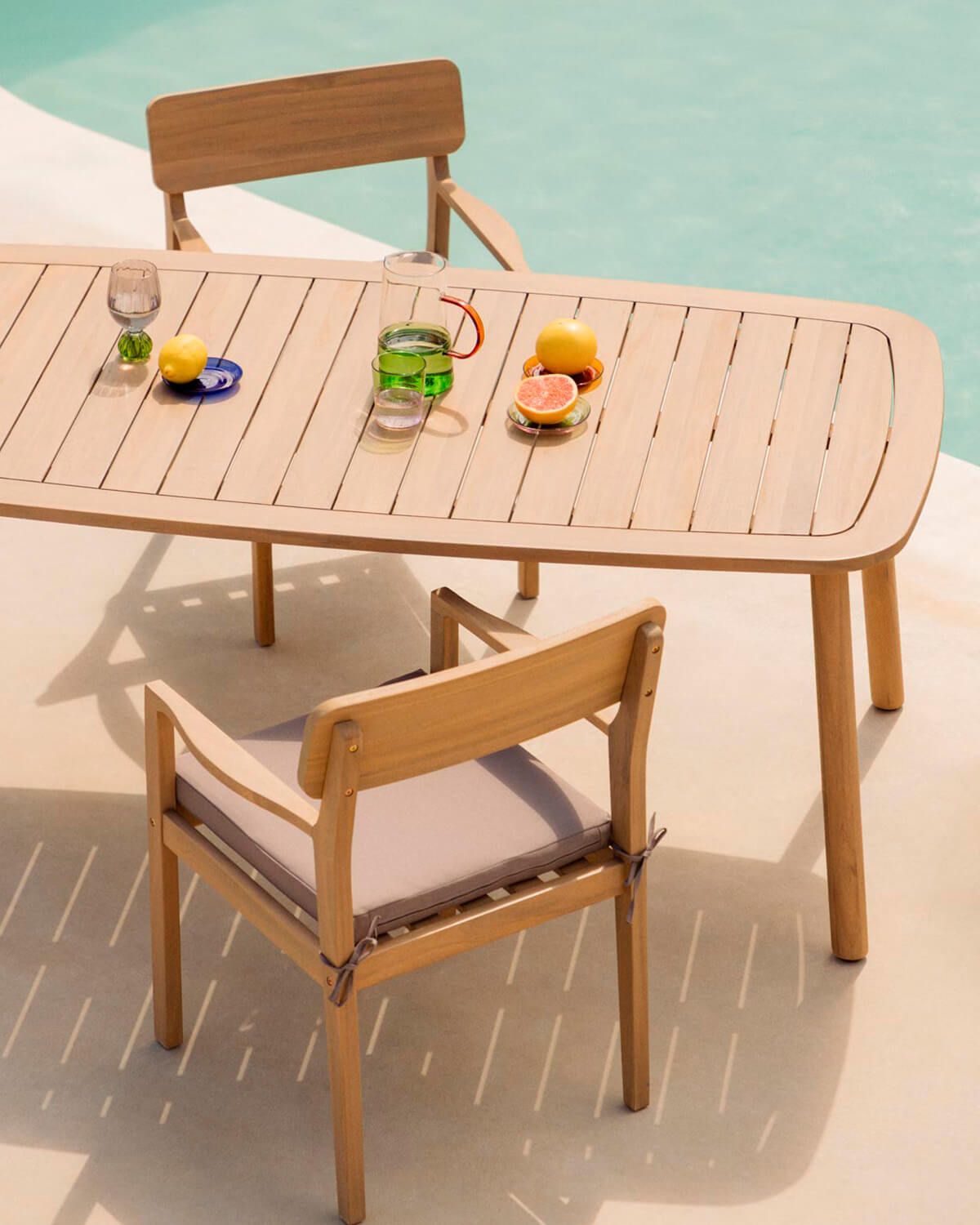 Rectangular Acacia Wood Outdoor Table (180x100 cm) Mirla, gallery image 2