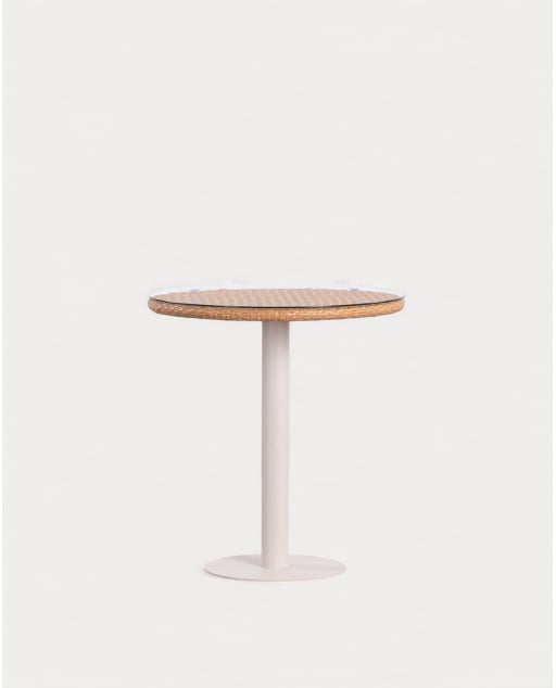 Round Outdoor Table in Aluminium and Tempered Glass (Ø70 cm) Roys