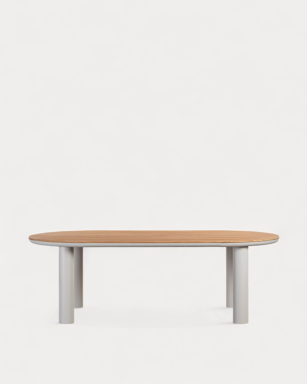 Oval Outdoor Table in Aluminum and Teak Wood (240x120 cm) Cheryl, gallery image 5