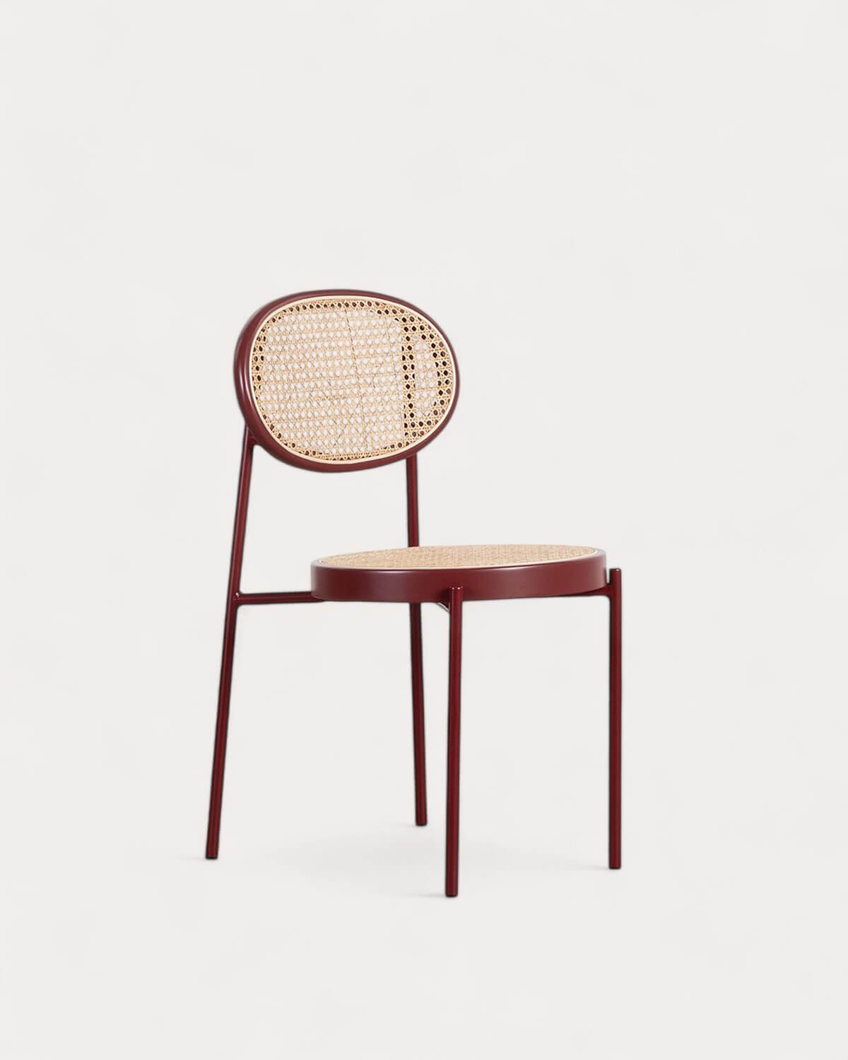 Pack 4 Dining Chairs in Natural Rattan and Metal Vili, gallery image 1
