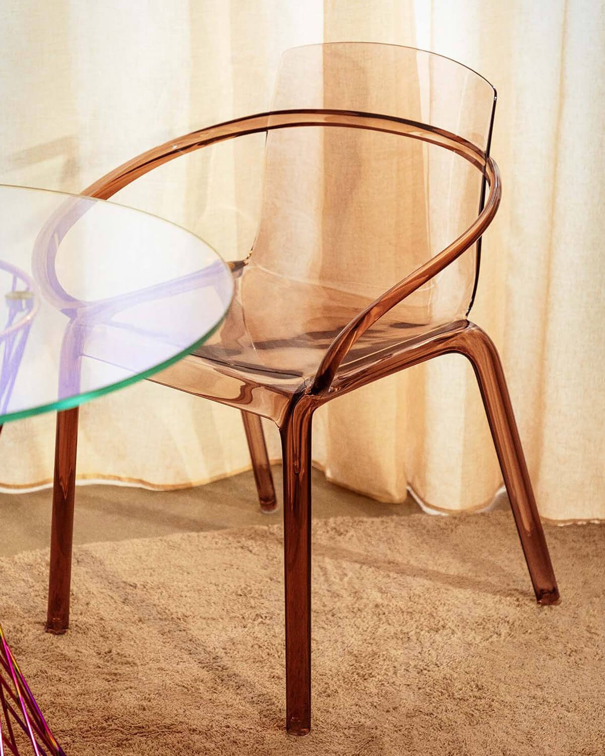 Dining Chair with Polycarbonate Armrest Zuera, gallery image 2