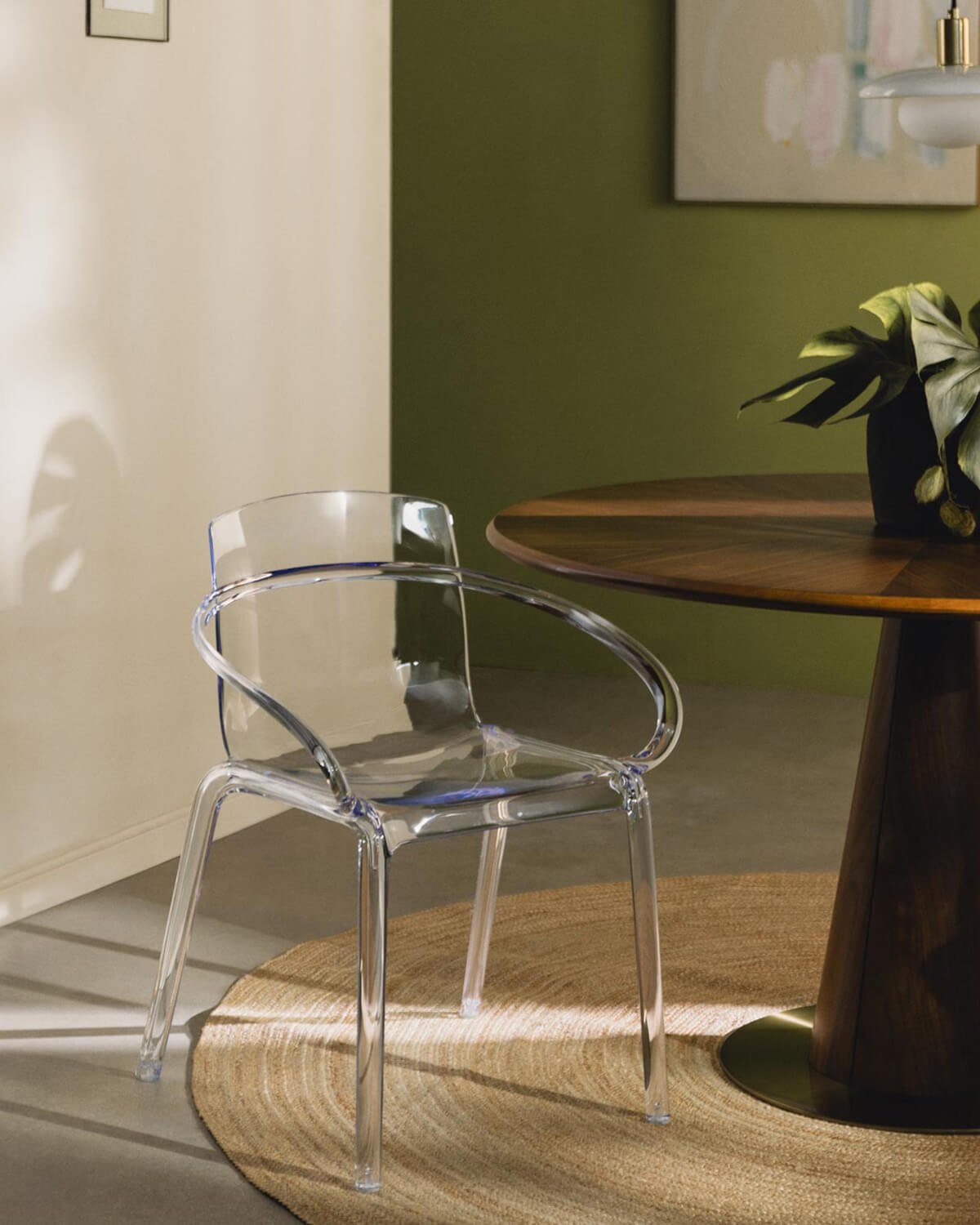 Pack 2 Dining Chairs with Polycarbonate Armrests Zuera, gallery image 2
