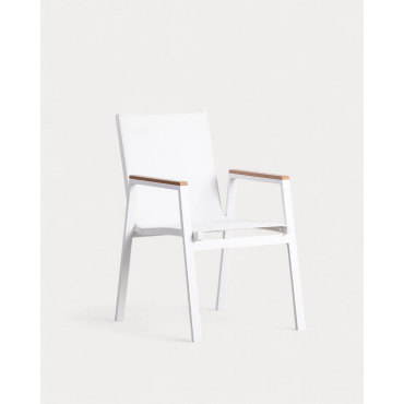 Pack of 2 Outdoor Aluminium Chairs Korce White Polar - The Masie