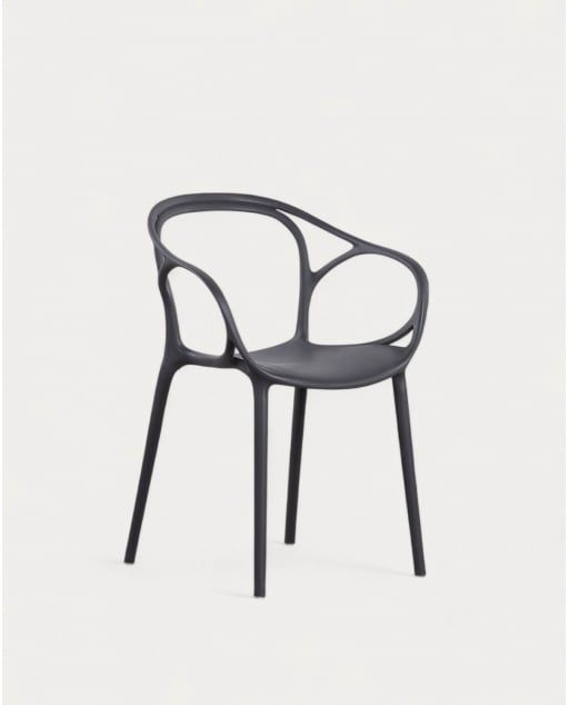 Polypropylene Outdoor Chair with Armrests Erbra - Grey Graphite