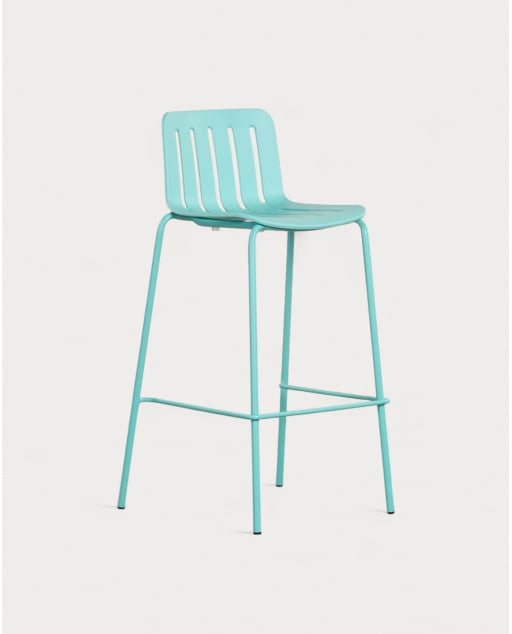 Pack 2 High Stools Outdoor Polypropylene and Metal (74 cm) Romi