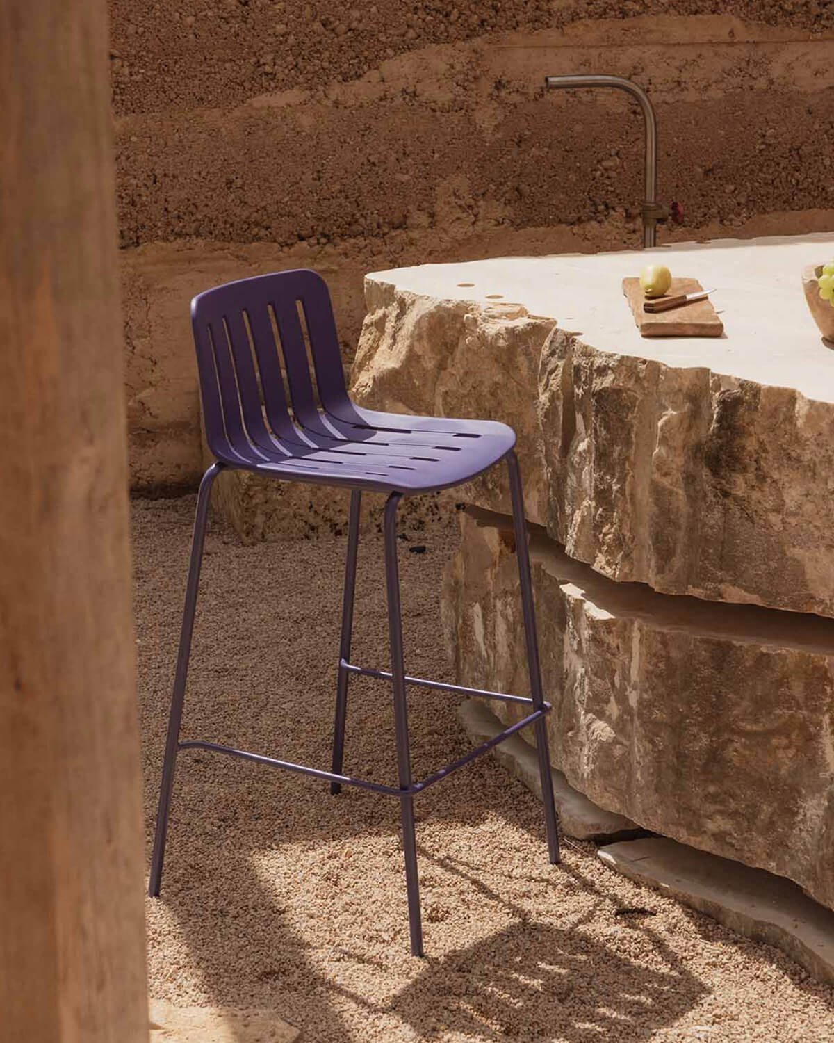 Pack 2 High Stools Outdoor Polypropylene and Metal (74 cm) Romi, gallery image 2