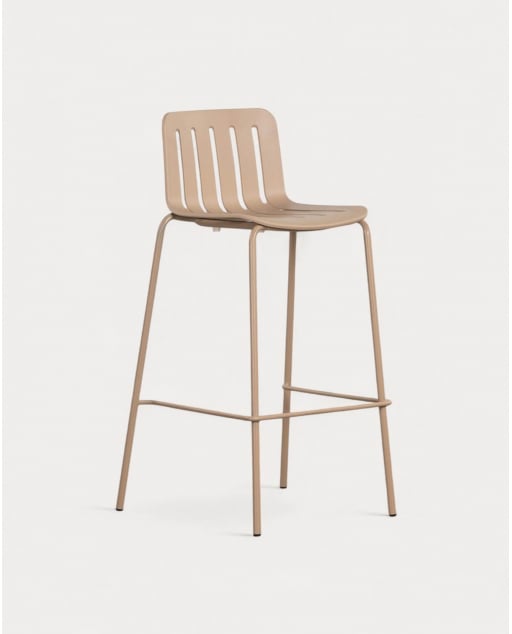 Pack 4 High Stools Outdoor Polypropylene and Metal (74 cm) Romi