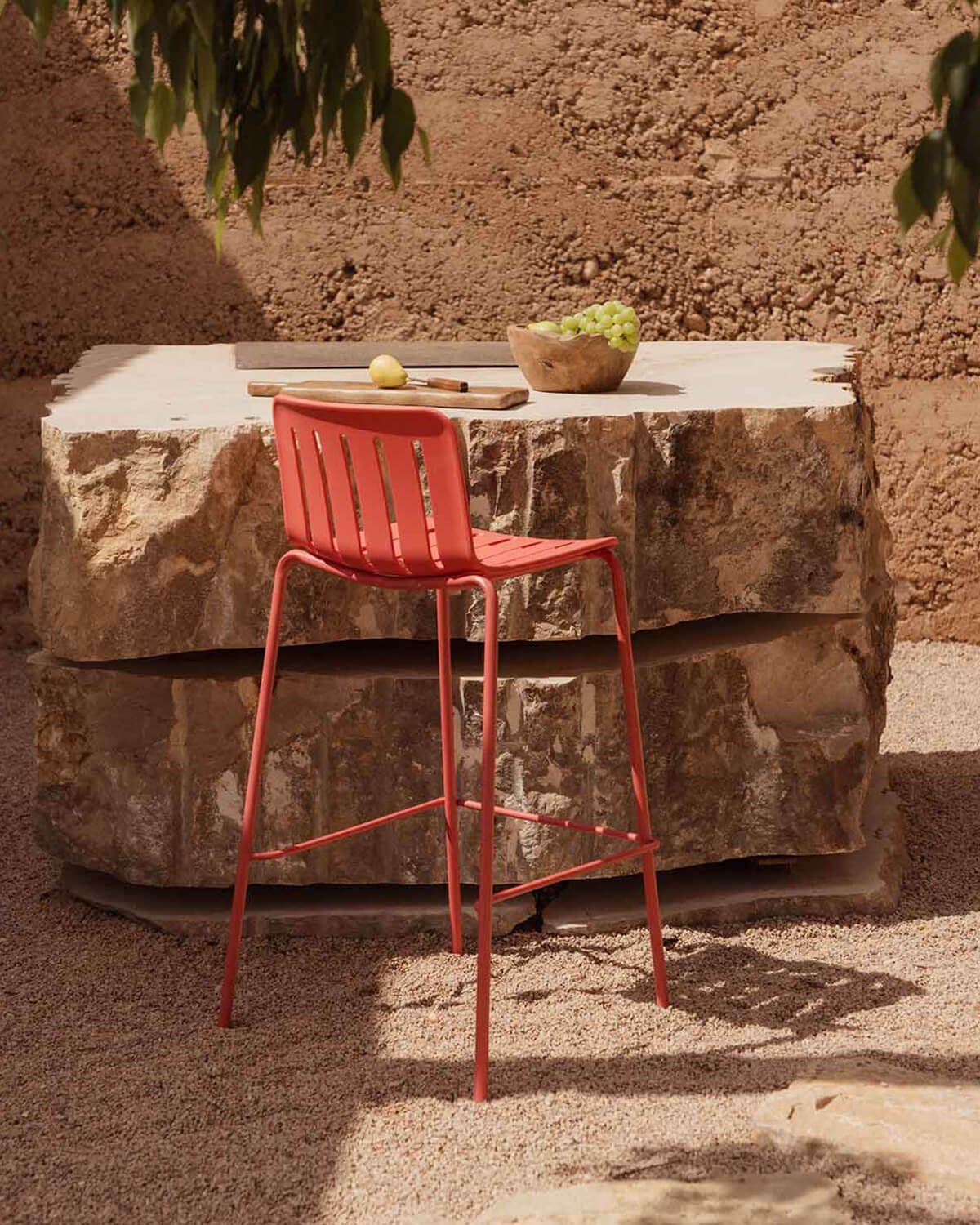 Pack 4 High Stools Outdoor Polypropylene and Metal (74 cm) Romi, gallery image 2