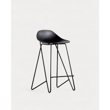 High Polypropylene and Metal Stool (67 cm) Paris Black - The Masie