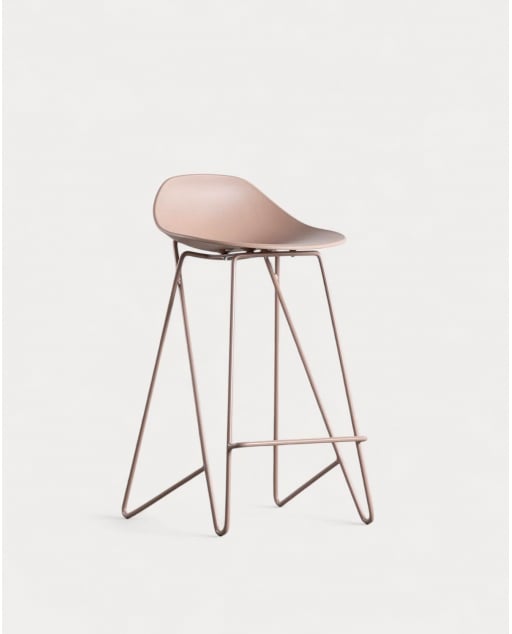 Pack 2 High Polypropylene and Metal Stools (67 cm) Paris