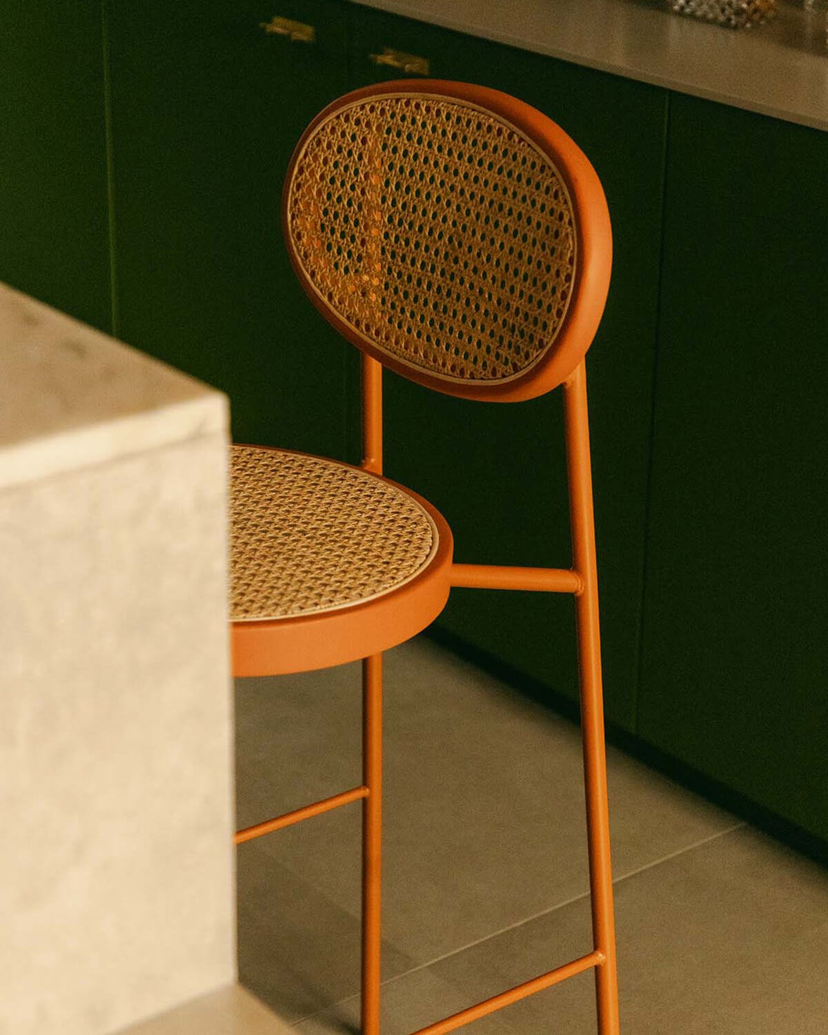 High Stool in Natural Rattan and Metal (75 cm) Vili , gallery image 3