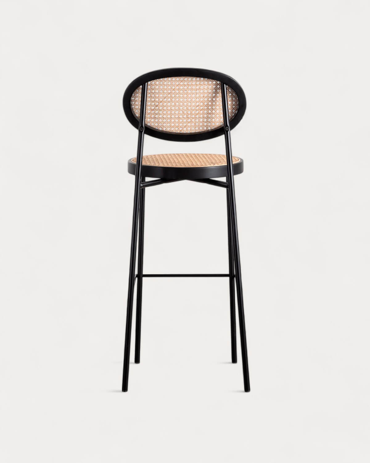 Pack of 4 High Stools in Natural Rattan and Metal (75 cm) Vili, gallery image 5