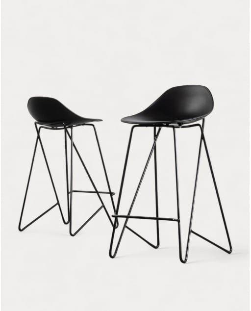 Pack of 4 High Stools in Polypropylene and Steel (67 cm) Paris